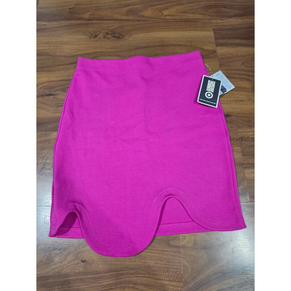 Target Skirt Womens Small Pink NEW Samantha Black Wavy Structured Mini Skirt